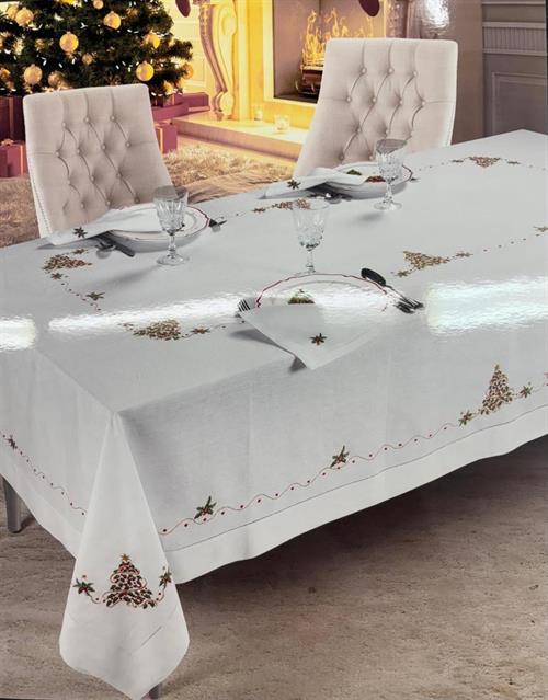 SERVIZIO TAVOLA X12 NATALE IN LINO VAR1