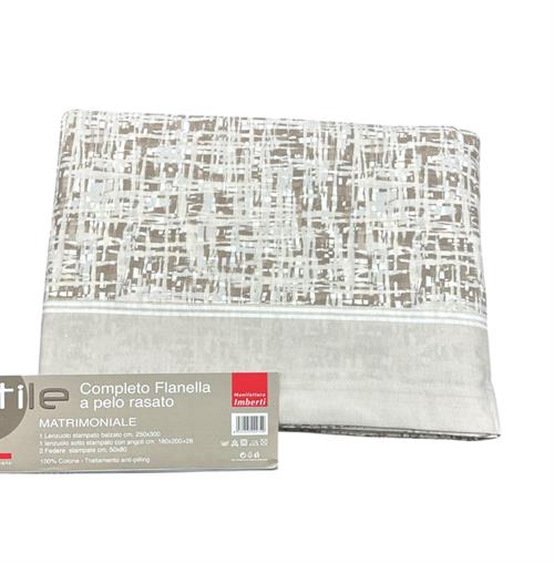 COMPLETO LETTO MANIFATTURA IMBERTI FLANELLA STILE BE