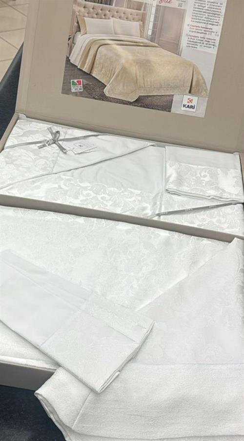 COMPLETO LETTO KARI CORINNA MATRIMONIALE BIANCO