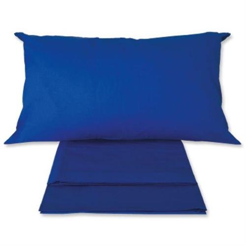 LENZUOLA PURO COTONE CON ANGOLI 90X200 BLU