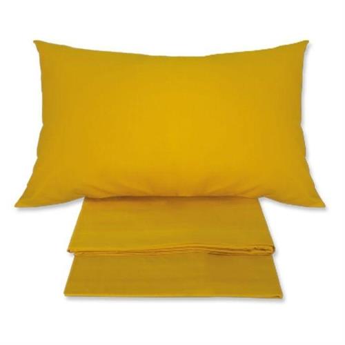 LENZUOLA PURO COTONE CON ANGOLI 90X200 SENAPE