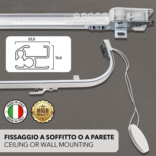 BINARIO PROFESSIONALE CURVATO ANGOLI 25CM AP.CENTRAL