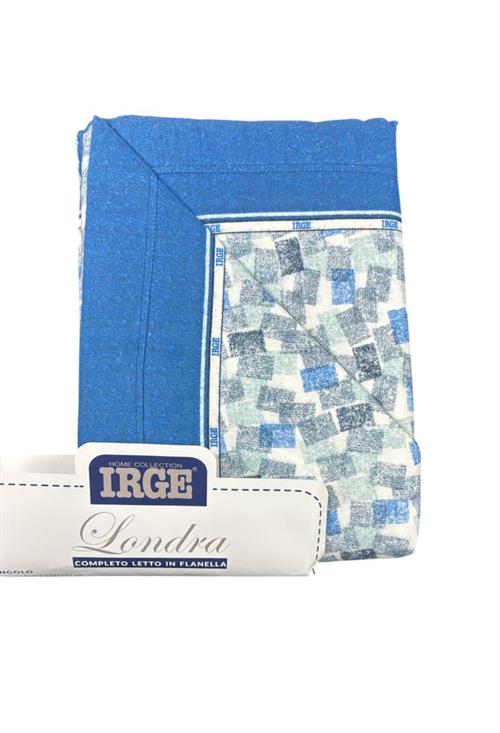 COMPLETO LETTO FLANELLA IRGE LONDRA SINGOLO BLU