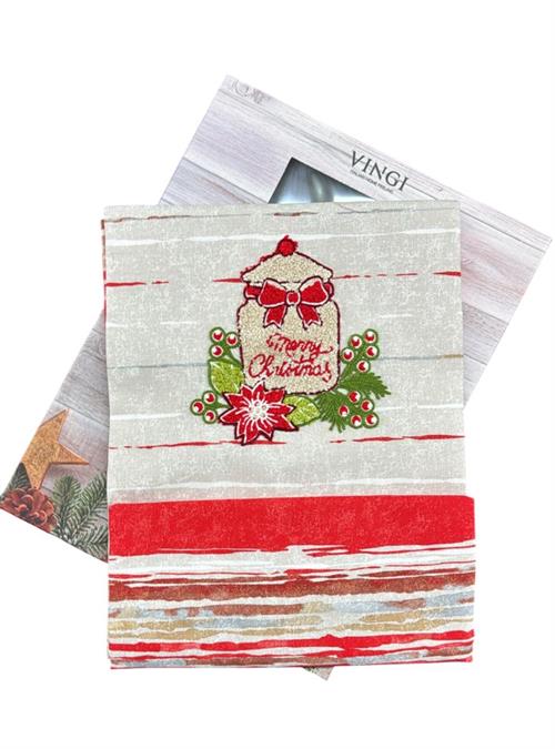 TOVAGLIE DI NATALE RICAMATE VAR1