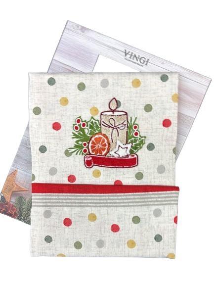 TOVAGLIE DI NATALE RICAMATE VAR5