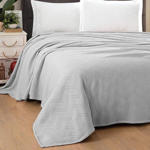COPRILETTO MASTRI COTONIERI ZIG ZAG 260X270 PERLA