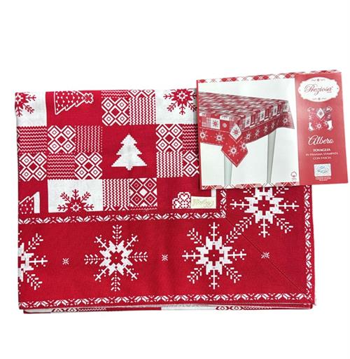 TOVAGLIA NATALE PREZIOSA ALBERO 12 POSTI