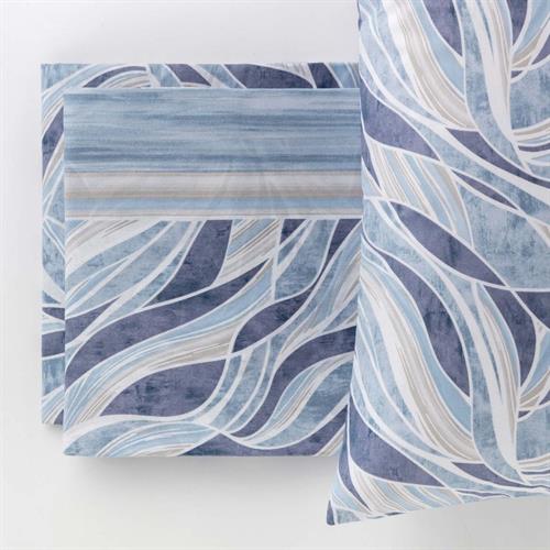 COMPLETO LETTO LINEA ORO LENIA MATRIMONIALE BLU