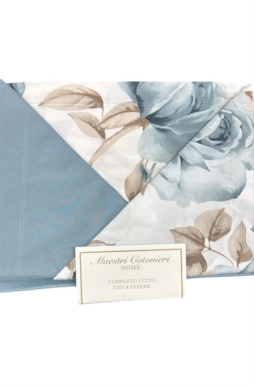 COMPLETO LETTO MASTRI COTONIERI 100%COTONE POLVERE