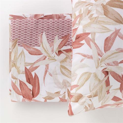 COMPLETO LETTO LINEA ORO FLORES MATRIMONIALE ROSA