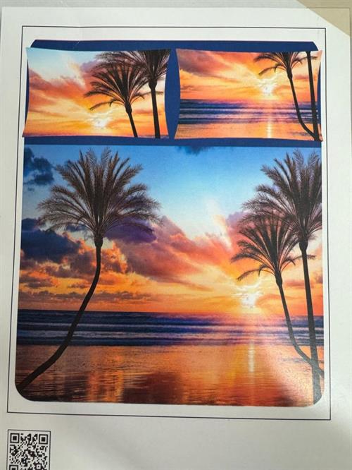 COMPLETO LETTO KARI PICSART 250X285 TRAMONTO   MATR
