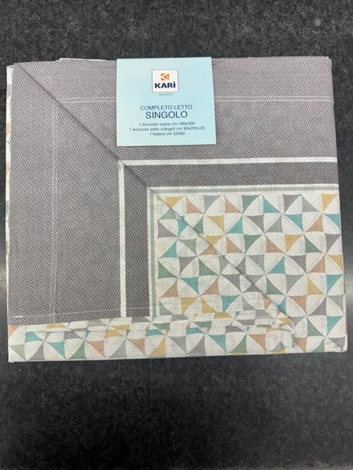 COMPLETO LETTO KARI 100% COTONE VAR2       1POS
