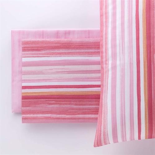 COMPLETO LETTO LINEA ORO 100%COTONE 150X290 ROSA