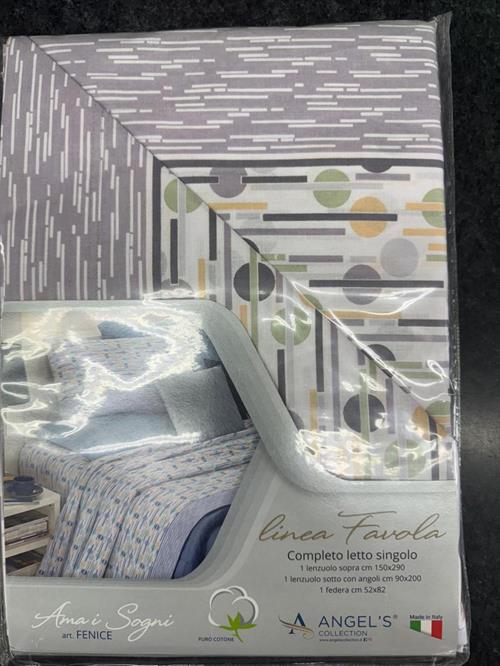 COMPLETO LETTO ANGEL'S COLLECTION 150X290 GRIGIO