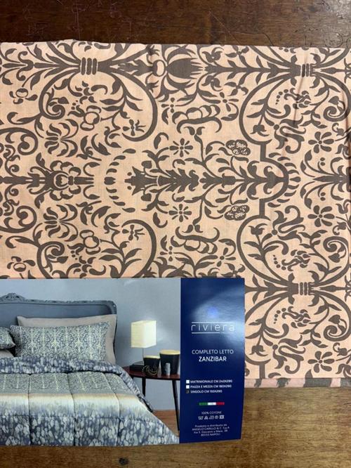 COMPLETO LETTO RIVIERA ZANZIBAR 100%COTONE 150X290 C