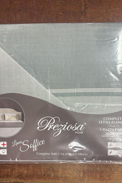 COMPLETO LETTO FLANELLA PRESIOSA 190X300 VERDE