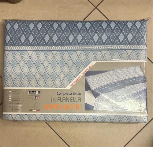 COMPLETO LETTO TESSIER FLANELLA 190X290 AZZURRO    1
